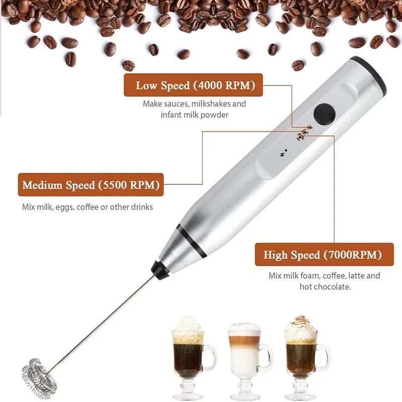 Wireless Handheld Blender Coffee Maker Whisk Mixer For Coffee